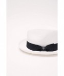 Fedoras Genoa Fedora Bucket Sun Straw Beach Hat Fine Braid UPF50+ Unisex - White_bowbk - C5193437G49 $55.18