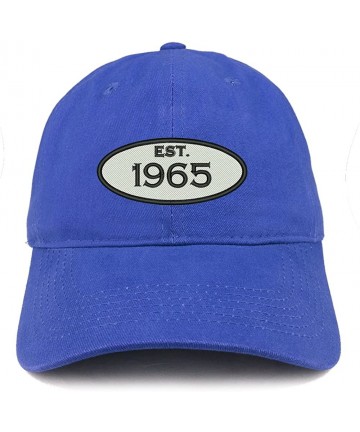 Baseball Caps Established 1965 Embroidered 55th Birthday Gift Soft Crown Cotton Cap - Royal - CU183RDYR9I $25.84