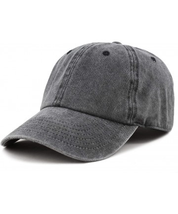 Baseball Caps 100% Cotton Pigment Dyed Low Profile Dad Hat Six Panel Cap - 1. Black - CJ17WWYQ43L $13.23