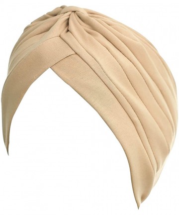 Skullies & Beanies Turban Hat Cap for Women Stylish Cotton Chemo Beanie Hat Caps - Beige - CU18IYZIDDE $27.79