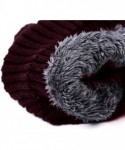 Skullies & Beanies Mens Winter Hat Warm Comfortable Soft Knit Beanie Hats Lined with Fleece - Wine Red - C318XGYZAYL $14.52
