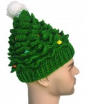 Skullies & Beanies Unisex Christmas Winter Knitted Crochet Beanie Santa Hat Bearded Caps - Green - CL187DM7LHC $20.31