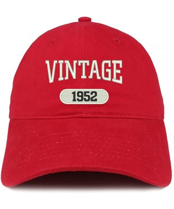 Baseball Caps Vintage 1952 Embroidered 68th Birthday Relaxed Fitting Cotton Cap - Red - CI180ZH9O0O $38.63