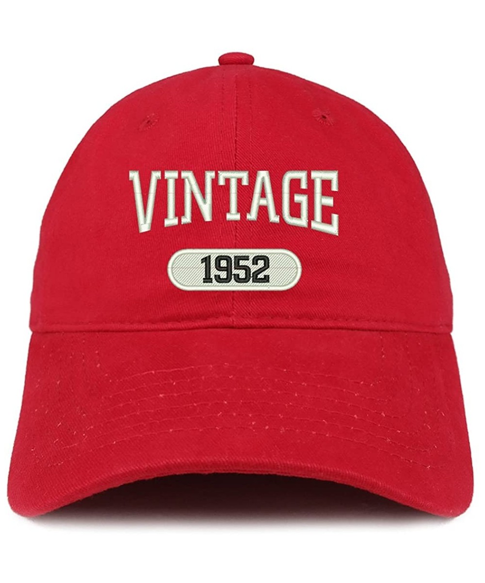 Baseball Caps Vintage 1952 Embroidered 68th Birthday Relaxed Fitting Cotton Cap - Red - CI180ZH9O0O $21.71