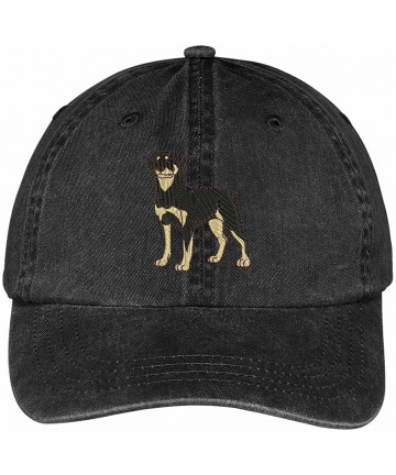Baseball Caps Rottweiler Embroidered Dog Theme Low Profile Dad Hat Cotton Cap - Black - CB12I2JIN1F $25.75