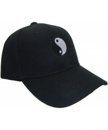 Baseball Caps Yin and Yang Symbol Curved Bill Adjustable Baseball Cap (One Size-Black) - CZ11YN2HB2N $22.65