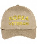 Baseball Caps Korea Veteran Embroidered Military Baseball Cap - Khaki - CR12FM6HN71 $23.69