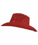 Cowboy Hats Red Western Toyo Hand Crocheted Cowgirl Hat - CC11CG1ON6P $29.70