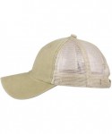 Baseball Caps Vintage Distressed Trucker Hat Mesh Adjustable Baseball Cap Unisex Headwear - Khaki - CW18RT93D05 $13.48