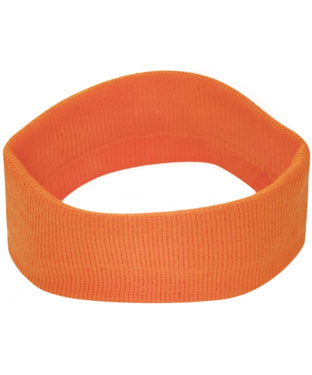 Headbands USA Made Stretch Headband - Hot Orange - CX1885YWZ5W $34.52