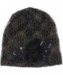 Skullies & Beanies Women Lace Flower Slouchy Baggy Head Cap Chemo Beanie Cancer Hat Turban (Black) - Black - C218H809NE7 $14.43