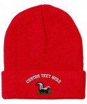 Skullies & Beanies Custom Beanie for Men & Women Skunk A Embroidery Acrylic Skull Cap Hat - Red - CO18ZS3X52Y $25.41