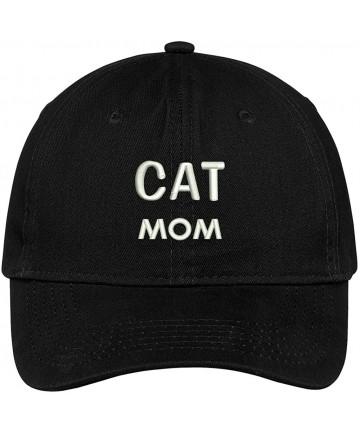 Baseball Caps Cat Mom Embroidered Low Profile Deluxe Cotton Cap Dad Hat - Black - C612NZ73HS4 $23.71