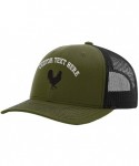 Baseball Caps Custom Baseball Cap Rooster Shadow Cock Silhouette Embroidery Polyester Mesh - Loden Black Personalized Text He...
