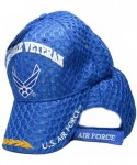 Skullies & Beanies Air Force Veteran Vet Wings Blue Mesh Textured Embroidered Baseball Cap Hat - C3187U0SYO2 $16.44