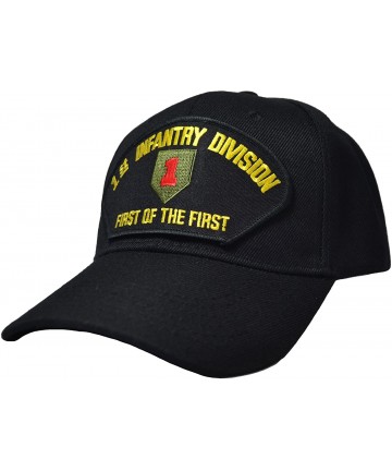 Baseball Caps 1st Infantry Division Ball Cap Black - CK12I55Z3U5 $30.61