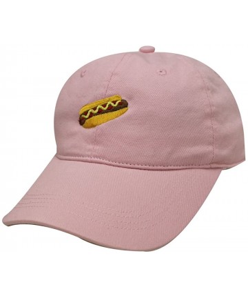 Baseball Caps Hotdog Cotton Baseball Dad Caps - Pink - CN12LQ2GB73 $17.86
