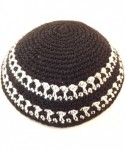 Skullies & Beanies Black & White Knitted Yarmulke Kippah 16 Cm Diameter - CZ11DOBNBKP $12.55