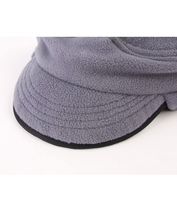 Skullies & Beanies Winter Warm Skull Cap Outdoor Windproof Fleece Earflap Hat with Visor - Gray - C212897SRI9 $16.46