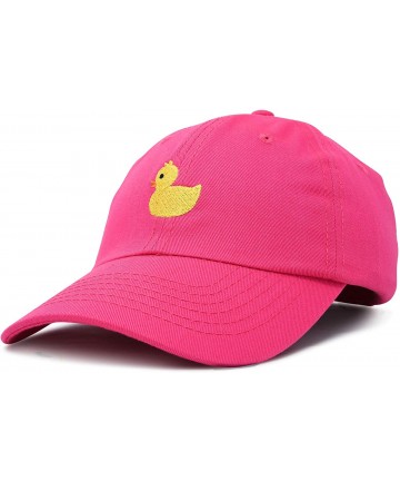 Baseball Caps Cute Ducky Soft Baseball Cap Dad Hat - M / L / Xl - Hot Pink - CF18LYGR2ME $18.25