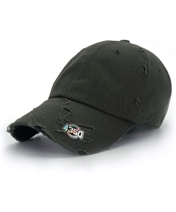 Baseball Caps Dad Hat Baseball Cap Adjustable Distressed Vintage Washed Polo Style Cotton Headwear - Olive - CK18XQHC05R $16.28