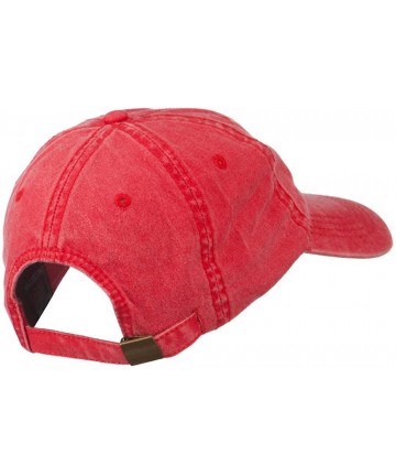 Baseball Caps Number 1 Grandpa Letters Embroidered Washed Cotton Cap - Red - CM11NY32DAL $32.75