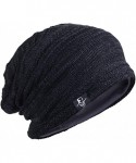 Skullies & Beanies FORBUSITE Knit Slouchy Beanie Hat Skull Cap for Mens Winter Summer - Charcoal With Black - CY12L2ZQ97L $18.70