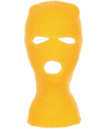 Balaclavas Knitted 3-Hole Full Face Cover Ski Mask - Gold - CT18ZZR8U8G $13.25