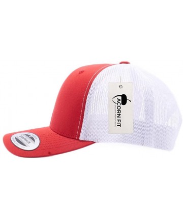 Baseball Caps Yupoong Classic 6606- 6606T- 6606W- Retro Trucker Hats- Mesh Back Baseball Caps - Red/White - CU182T27ZUO $13.98