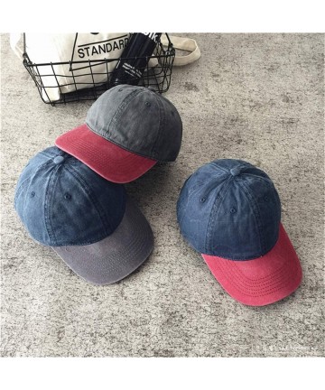Baseball Caps Men Women Baseball Cap Vintage Cotton Washed Distressed Hats Twill Plain Adjustable Dad-Hat - CD18QRCXOLX $15.08