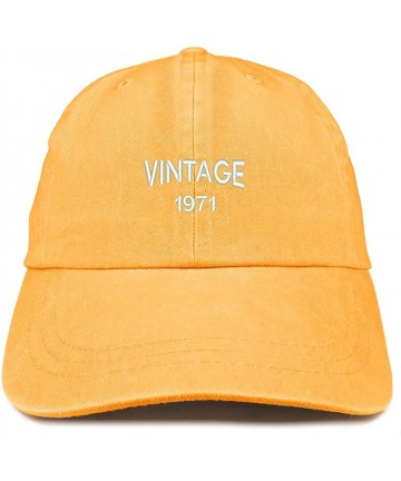 Baseball Caps Small Vintage 1971 Embroidered 49th Birthday Washed Pigment Dyed Cap - Mango - CZ18C6YK02U $22.67