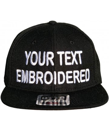 Baseball Caps Custom Snapback Hat Otto Embroidered Your Own Text Flatbill Bill Snapback - Black - CY187D8659I $33.37