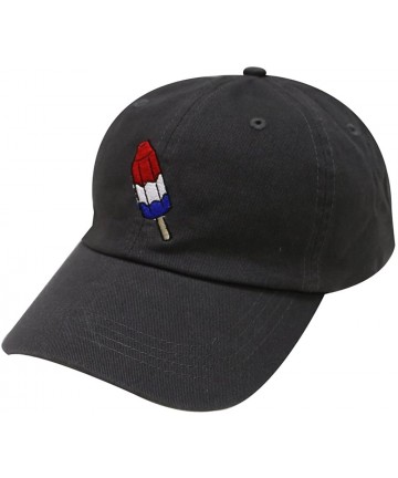 Baseball Caps Firecrackers Ice Cream Cotton Dad Caps - Charcoal - CC12L9P51QT $16.95