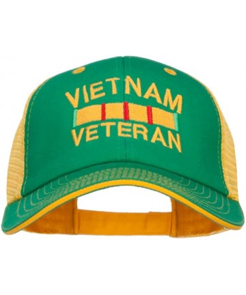 Baseball Caps Vietnam Veteran Embroidered Big Size Mesh Cap - Kelly Gold - C812O1TARJJ $40.59