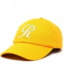 Baseball Caps Initial Hat Letter R Womens Baseball Cap Monogram Cursive Embroider - Gold - CA18U36W76D $17.95