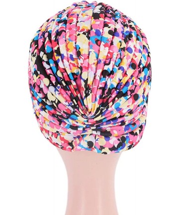 Skullies & Beanies Women Pleated Twist Turban African Printing India Chemo Cap Hairwrap Headwear - Multicolored - CD18WXQSX98...