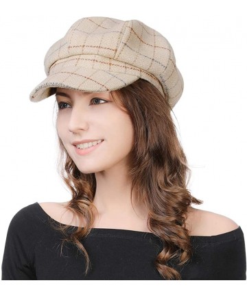 Newsboy Caps 2019 New Womens Visor Beret Newsboy Hat Cap for Ladies Merino Wool - 99952_beige - CN18K53QU73 $22.56