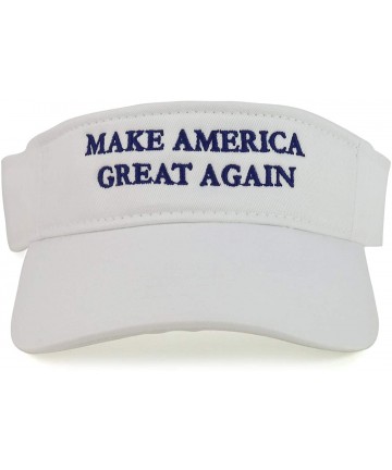 Visors Donald Trump Visor- Make America Great Again - Quality Embroidered 100% Cotton Visor Cap - White - C012HUHVMSB $27.77