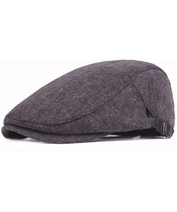 Newsboy Caps Newsboy Cap Beret Men Women Flat Caps Cotton Plaid Hat Outdoors - Grey - CB18I8EEIUO $20.05