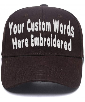 Baseball Caps Custom Embroidered Baseball Hat Personalized Adjustable Cowboy Cap Add Your Text - Brown - CS18H476T6O $22.49