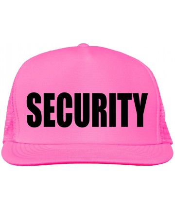 Baseball Caps Security Bright neon Truckers mesh snap Back hat - Neon Pink - CB11N4249Y1 $25.11