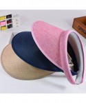 Visors Summer Beach Hat Clip-on Visors Empty Top Casual Caps Sunhat - Beige - C918R2ZN2O0 $14.72