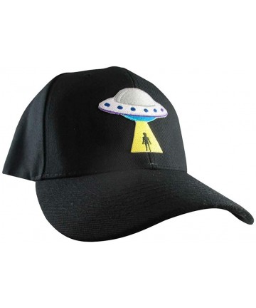 Baseball Caps UFO Hat- Black Baseball Cap- Alien Abduction Embroidered Patch - CA18QA5STWD $18.45