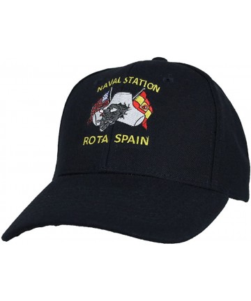 Baseball Caps Naval Station Rota Spain Baseball Cap hat. Black. Made in USA - CK17YGLN4H3 $29.41