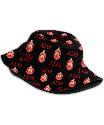 Bucket Hats Delta Sigma Theta Fashion Print Bucket Hat Summer Fisherman Cap for Women - Black4 - C518WY223K4 $22.93