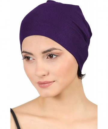 Baseball Caps Unisex Bamboo Sleep Caps for Cancer- Hair Loss - Chemo Caps - Purple - CG11K2L2DFT $18.29