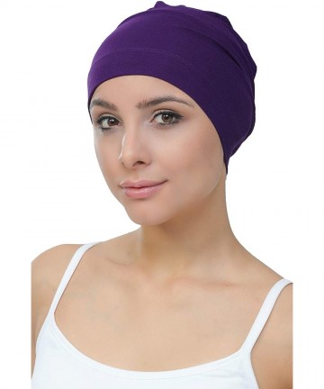 Baseball Caps Unisex Bamboo Sleep Caps for Cancer- Hair Loss - Chemo Caps - Purple - CG11K2L2DFT $12.99