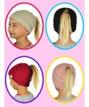 Skullies & Beanies BeanieTail Kids' Children's Soft Cable Knit Messy High Bun Ponytail Beanie Hat- Candy Pink - C1188OOSZ5O $...