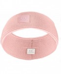 Cold Weather Headbands Unisex Winter Thick Ribbed Knit Stretchy Plain Ear Warmer Headband - Blush Pink - CT18Y68I8E4 $14.82
