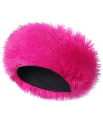 Cold Weather Headbands Faux Fur Headband Women's Winter Earwarmer Earmuff Hat Ski - Rose - CA18HYKC6HX $15.28